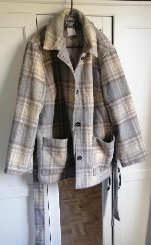 Toffe blauwe geruite jas HM XL, Ophalen of Verzenden