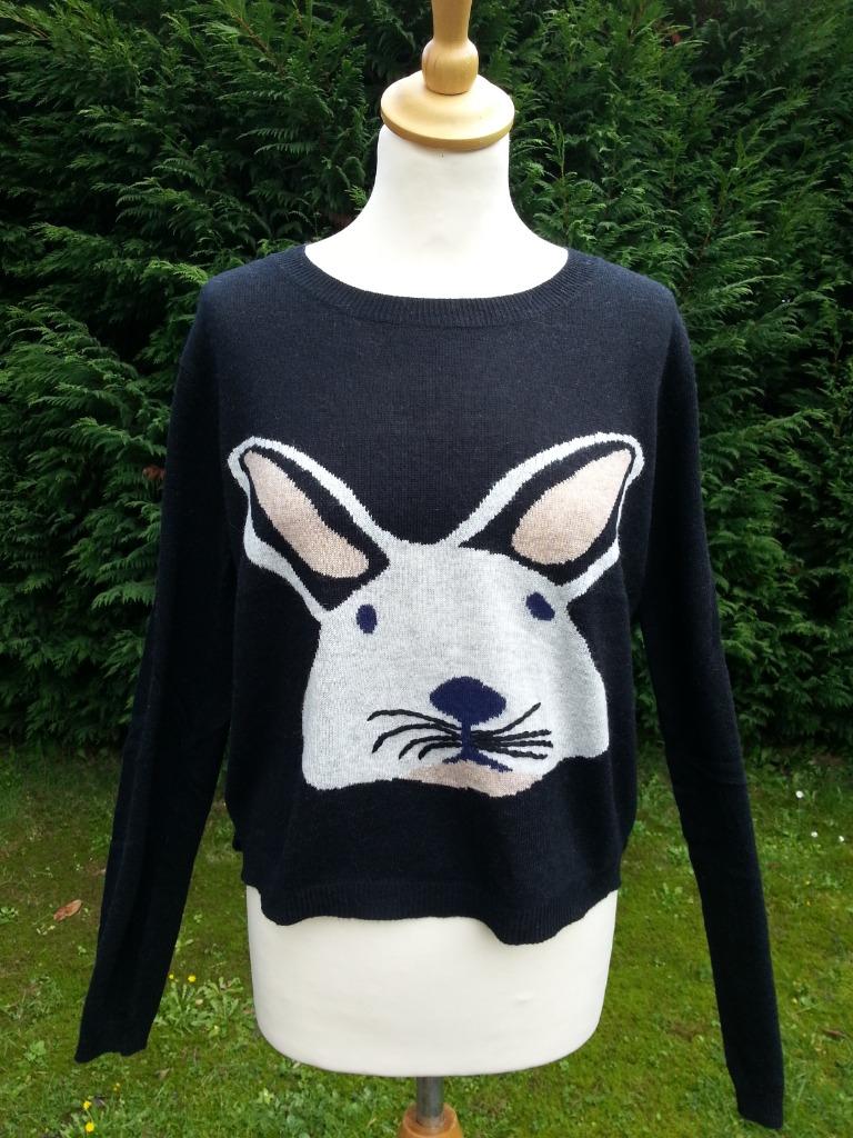 leuke korte losse trui zwart + konijn NIEUW, Enlèvement ou Envoi, Neuf, Taille 38/40 (M), Noir