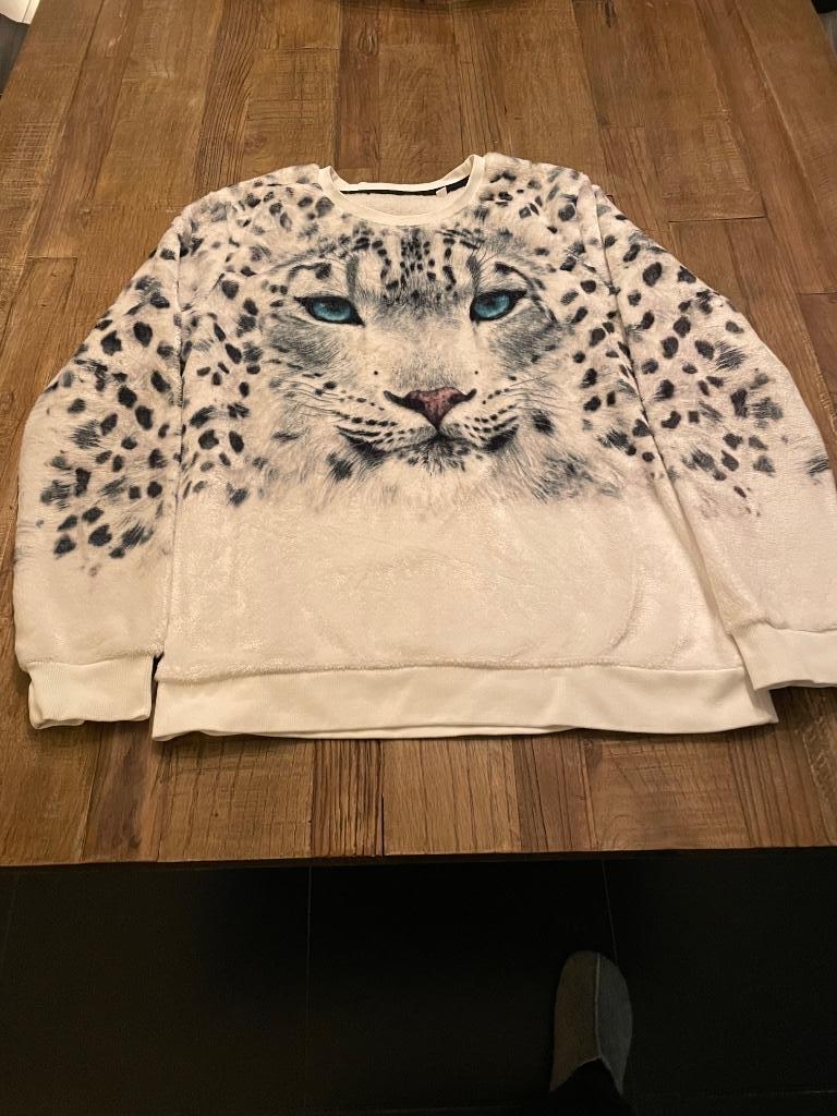 Witte trui met tijger op 170-176cm, Ophalen, C&A, Meisje, Trui of Vest