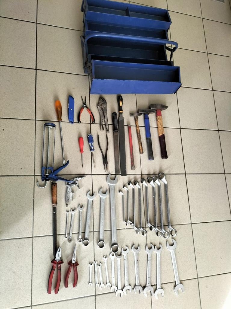 Coffre à outils+outils., Bricolage & Construction, Enlèvement ou Envoi, Utilisé