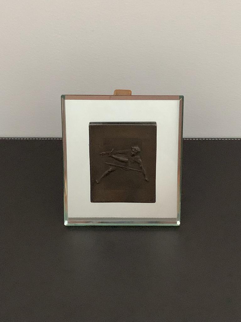 Médaille en Bronze signé A.CROS sur Verre Biseauté, Antiquités & Art, Antiquités | Bronze & Cuivre, Enlèvement ou Envoi