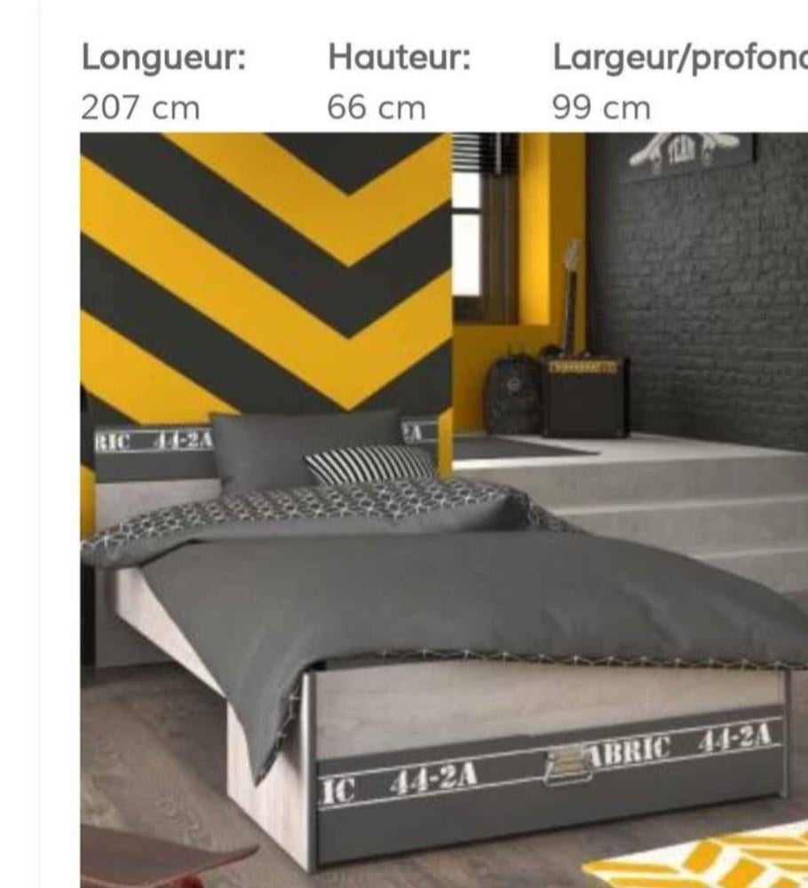 Lit 1pers, bureau et table de chevet, Ophalen