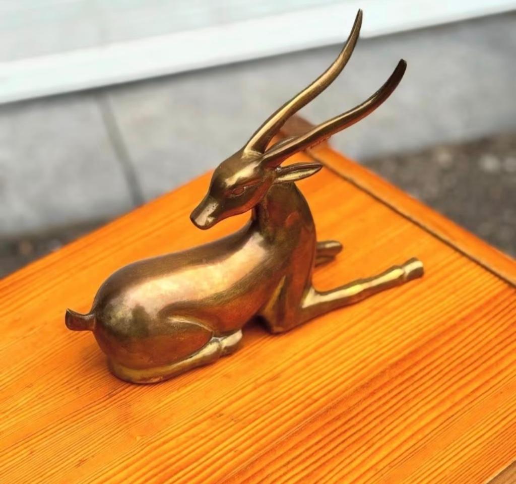 Messing hert, antiloop (zwaar), Ophalen of Verzenden, Koper