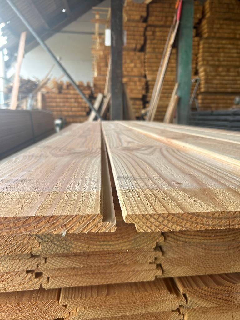 Douglas halfhouts/dakbeschot rabat  1.8x19.5x300/400 cm, Jardin & Terrasse, Poteaux, Poutres & Planches, Neuf, Planches, 250 cm ou plus