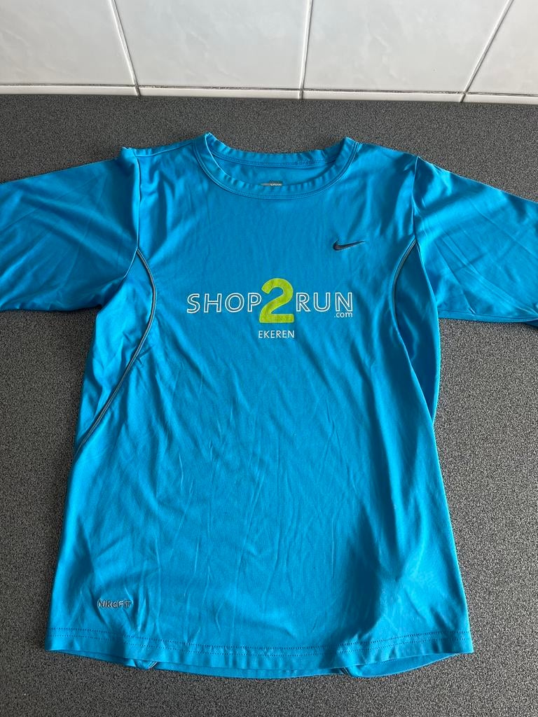 Turquoise loopshirt Nike - maat XXS, Sports & Fitness, Course, Jogging & Athlétisme, Enlèvement ou Envoi, Vêtements, Nike