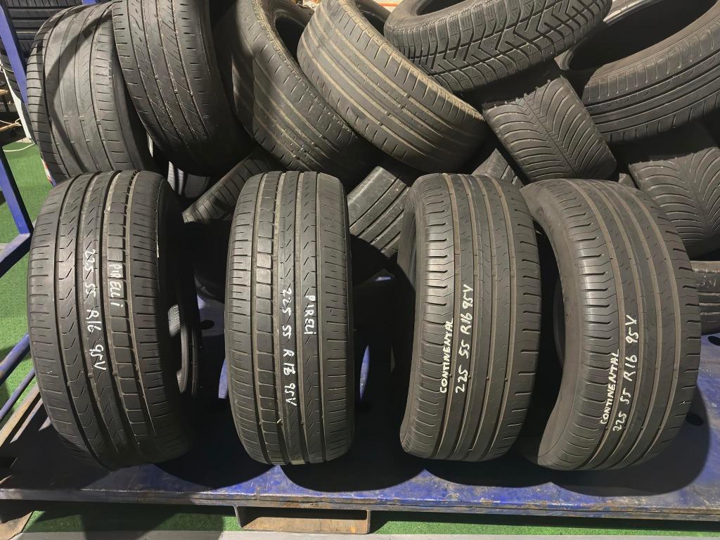 225 55 R16 95V  2XPIRELLI 2XCONTINENTAL  OCCASIE, Ophalen, Gebruikt, BMW