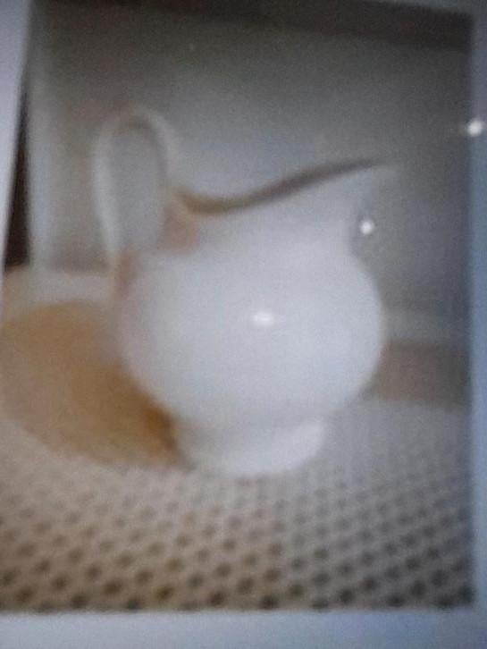 Witte melkkan/wijnkan - inhoud 1/2 liter, Gebruikt, Overige typen, Ophalen of Verzenden, Effen