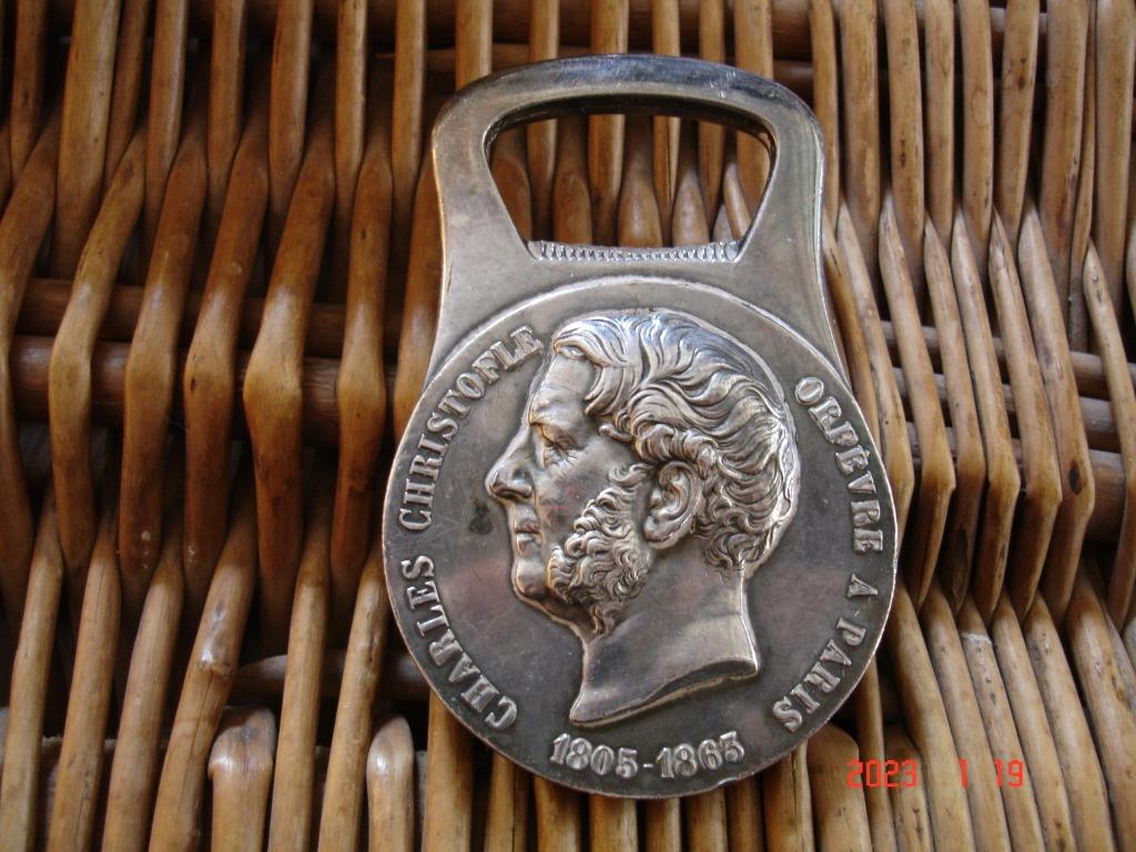 ouvre bouteille argenté Christofle avec poinçon Buss Bruxell, Collections, Enlèvement ou Envoi, Comme neuf, Ustensile