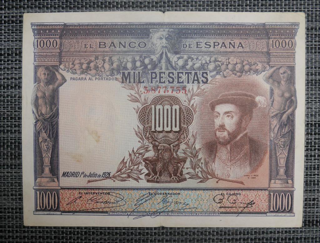 Bankbiljet 1000 Peseta Spanje 1925, Ophalen of Verzenden, Overige landen, Setje