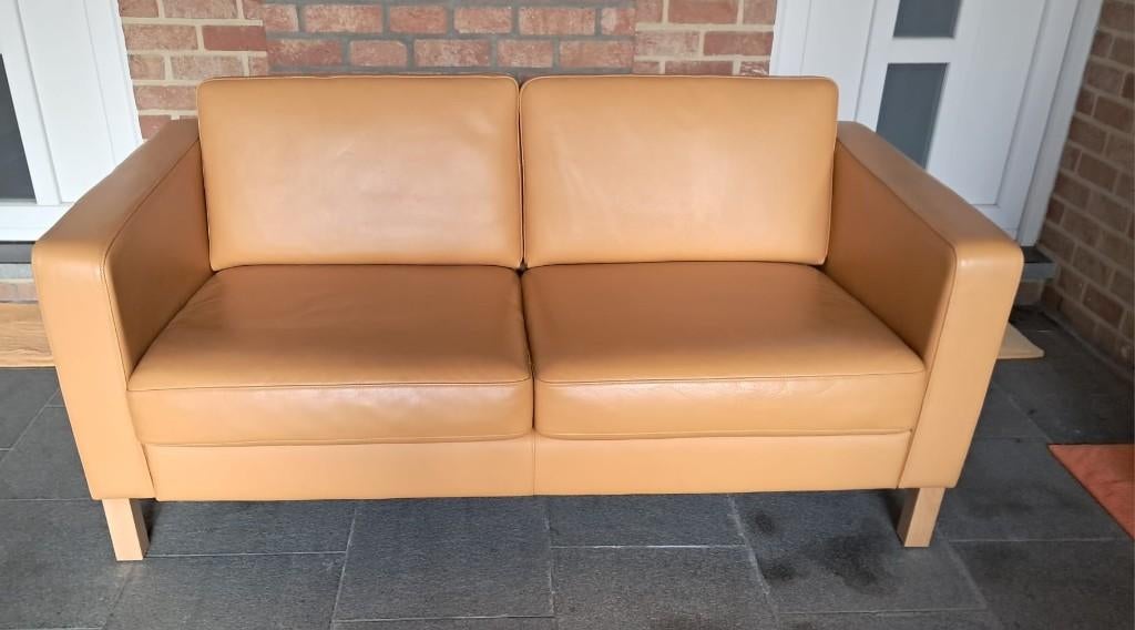 Canapé en cuir, Maison & Meubles, Canapés | Salons, 75 à 100 cm, Enlèvement, Utilisé, Deux personnes