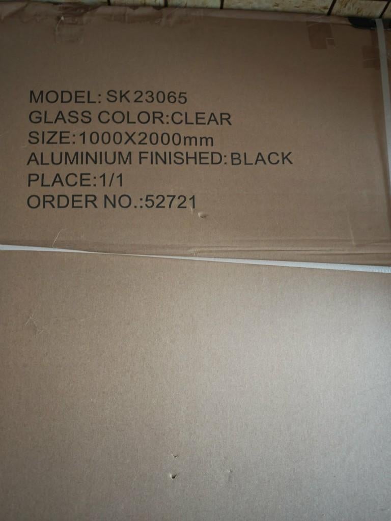 Saniclear Block douchewand mat zwart 100x200cm nieuw, Doe-het-zelf en Bouw, Sanitair, Ophalen