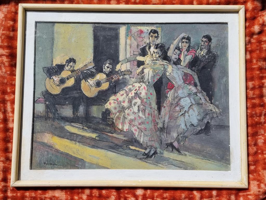 Peinture de Pol Dom (1885-1978) - « Fiesta Gitana », Antiquités & Art, Envoi