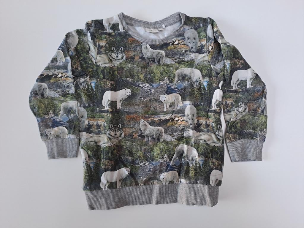 t 104 Sweater avec des loups dans le paysage, Enfants & Bébés, Vêtements enfant | Taille 104, Comme neuf, Garçon, Pull ou Veste