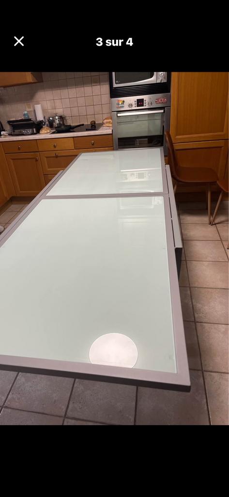 Table en verre et métal, Maison & Meubles, Enlèvement ou Envoi, Comme neuf