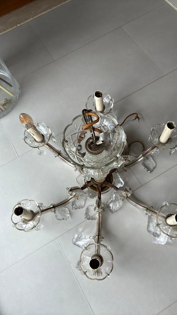 Vintage kristallen kroonluchter!, Enlèvement, Comme neuf