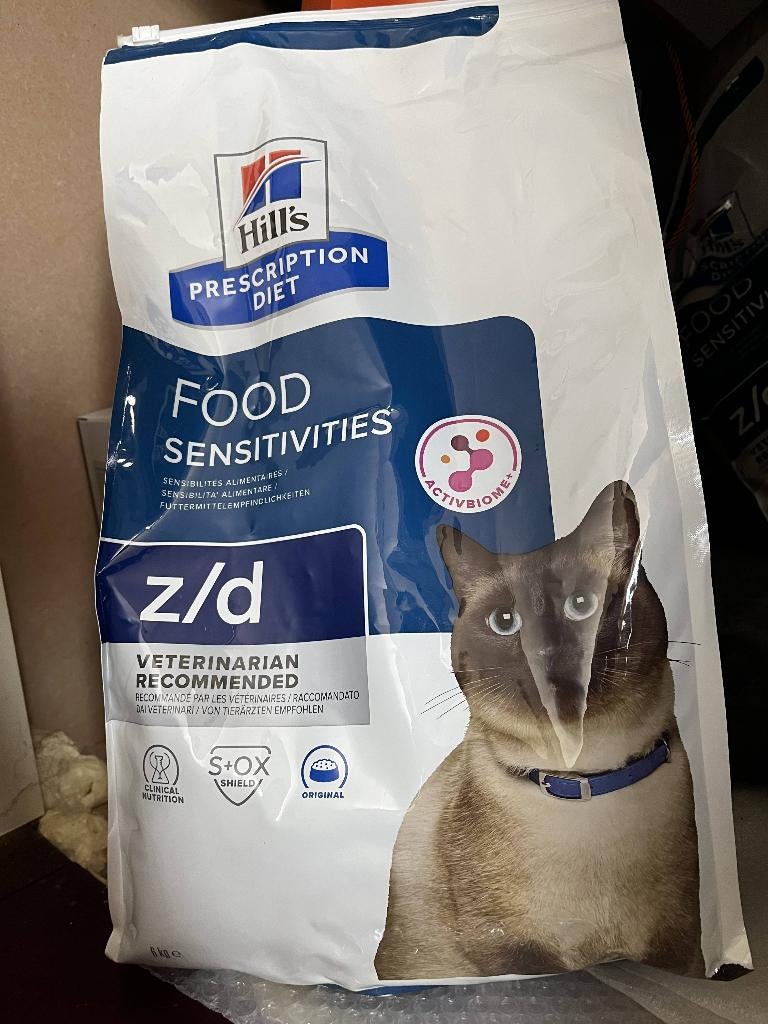Hill's Food sensitivities z/d droogvoer kat 6kg, Ophalen, Kat