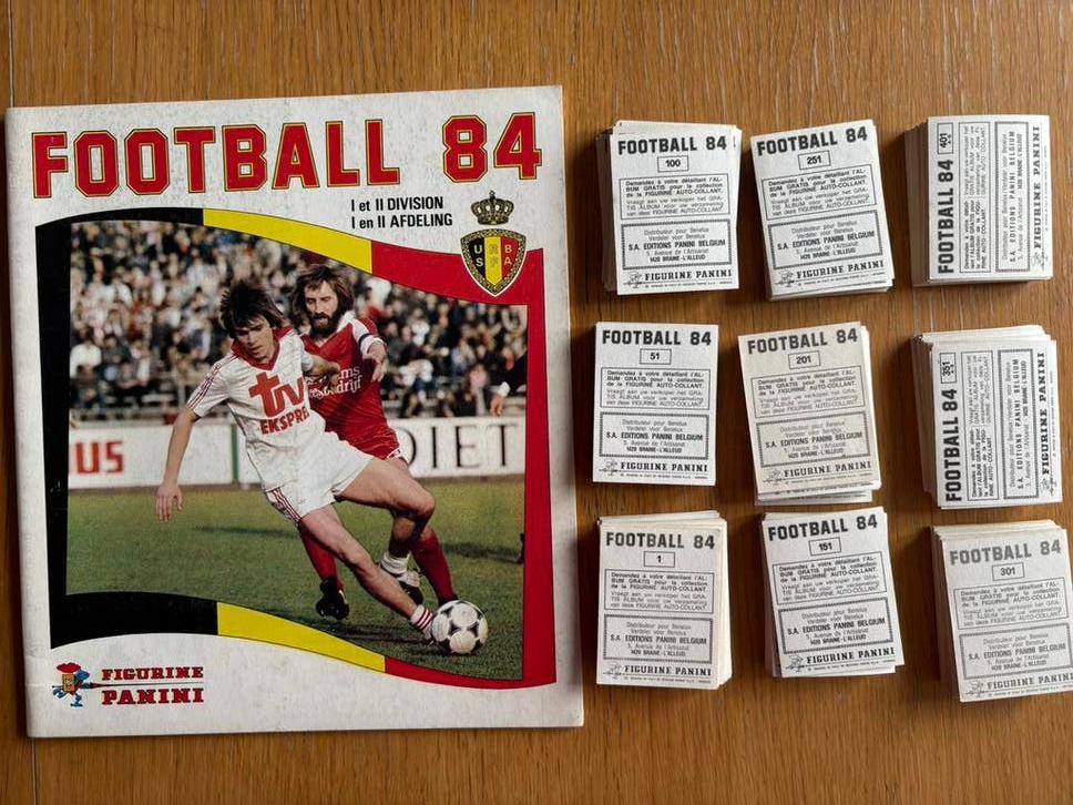 Panini Foot Belge 84 volledige set + Cha-Cha Video-album, Ophalen of Verzenden, Zo goed als nieuw, Spelerskaart