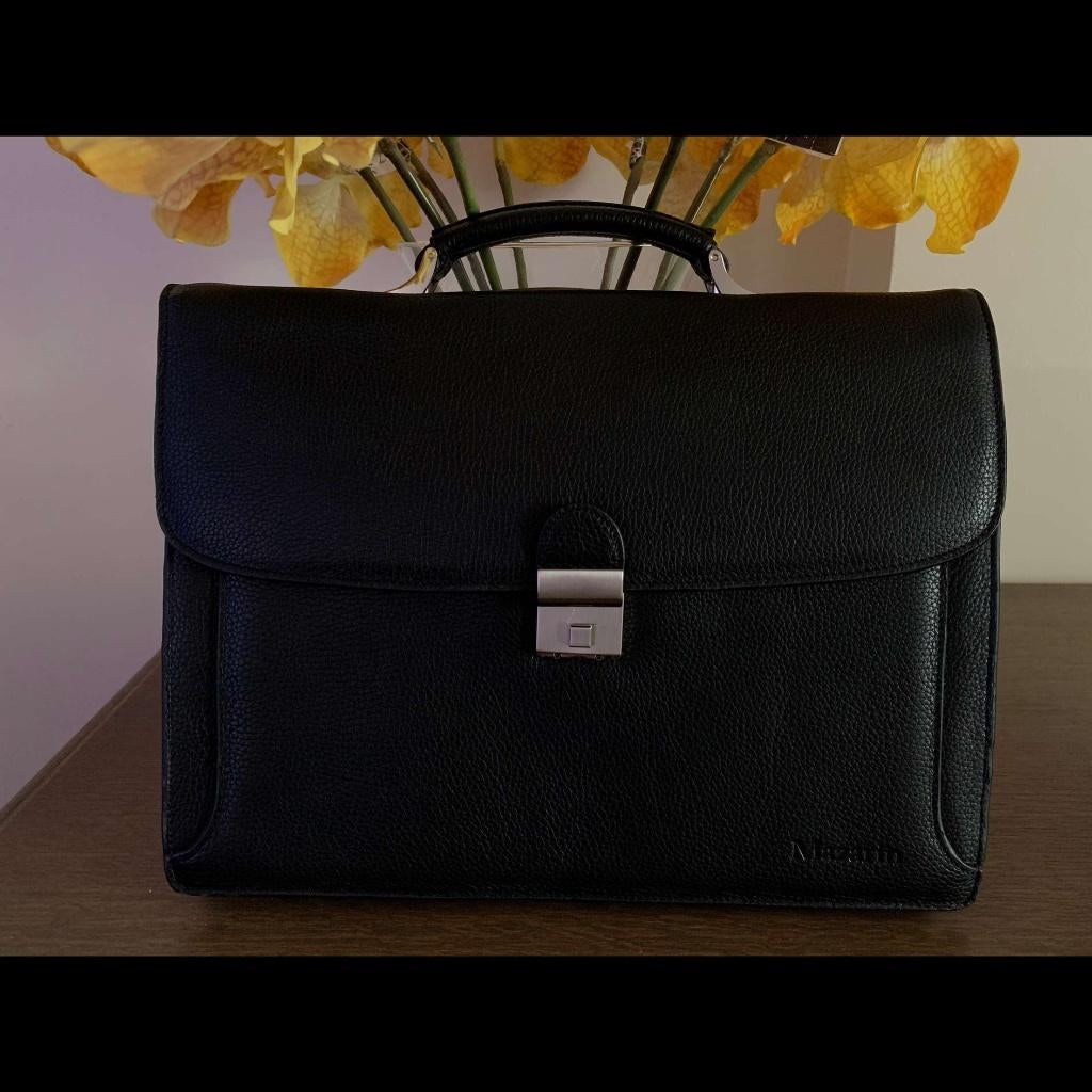 Porte-documents en cuir neuf, Enlèvement ou Envoi, Neuf, Noir, Cuir