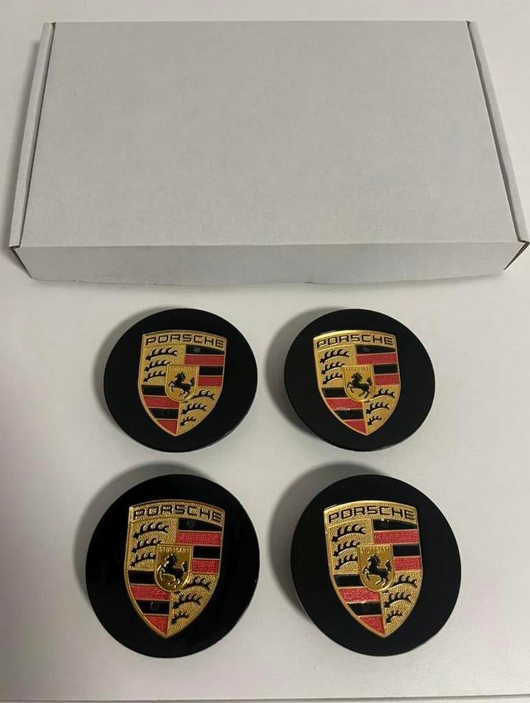 Capuchons de moyeux Porsche 76mm neufs dans leur boîte noire, Enlèvement ou Envoi, Neuf