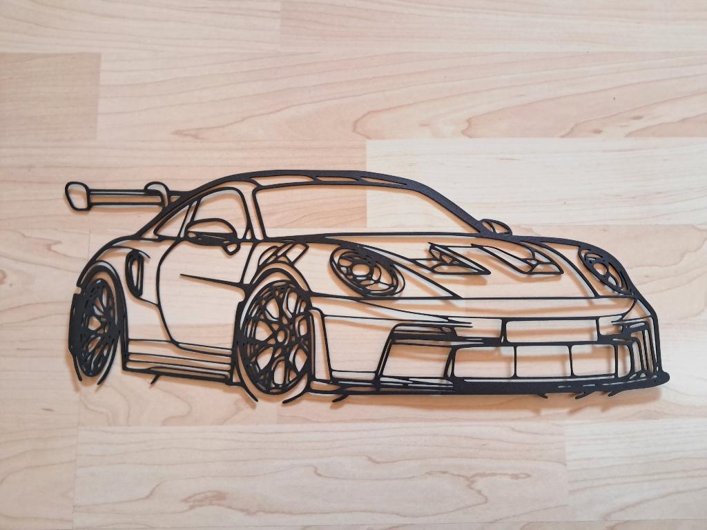 Porsche 911 992 GT3 RS muurdecoratie, Verzamelen, Ophalen of Verzenden, Nieuw, Auto's