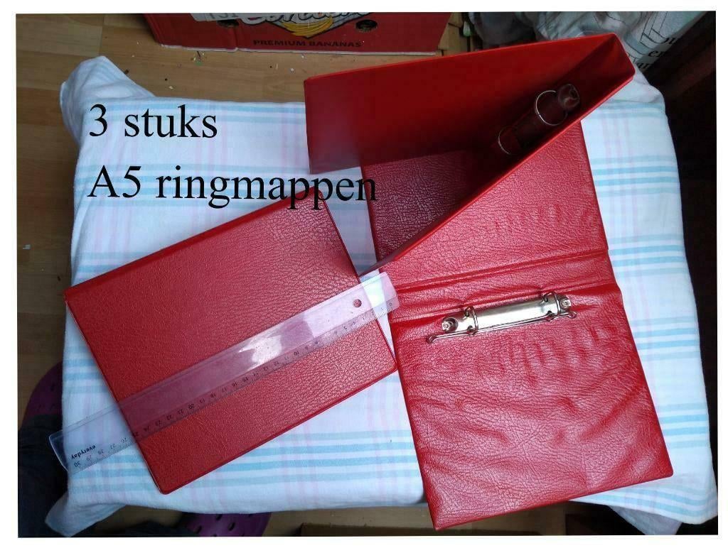 3 rode ringmappen 2 ringen +nieuw+, Divers, Fournitures scolaires, Enlèvement ou Envoi, Neuf