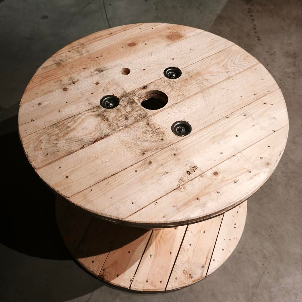 Bobijn / Haspel massief hout Dia 75cm Hoogte 55cm, Ophalen, Hout