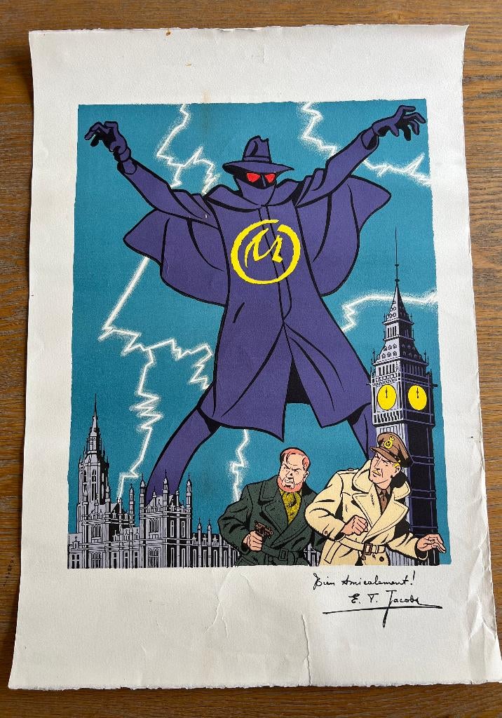 Affiche Black Mortimer dédicacée Marque M, Collections, Enlèvement, Utilisé, A1 jusqu'à A3, Autres sujets/thèmes