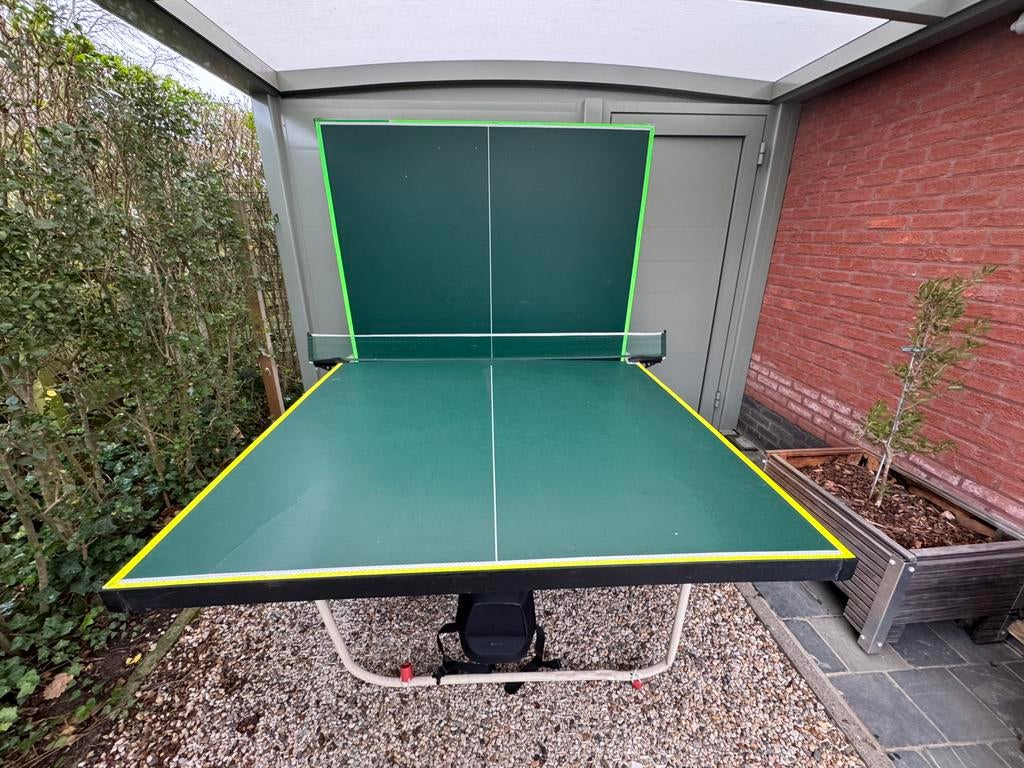 Tafeltennis met pallets., Sport en Fitness, Tafeltennis, Ophalen, Gebruikt, Tafel Indoor, Verrijdbaar