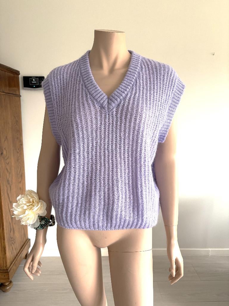 Mika Elles superzachte mohair blend debardeur – one size TU, Mika Elles, Envoi, Comme neuf, Violet