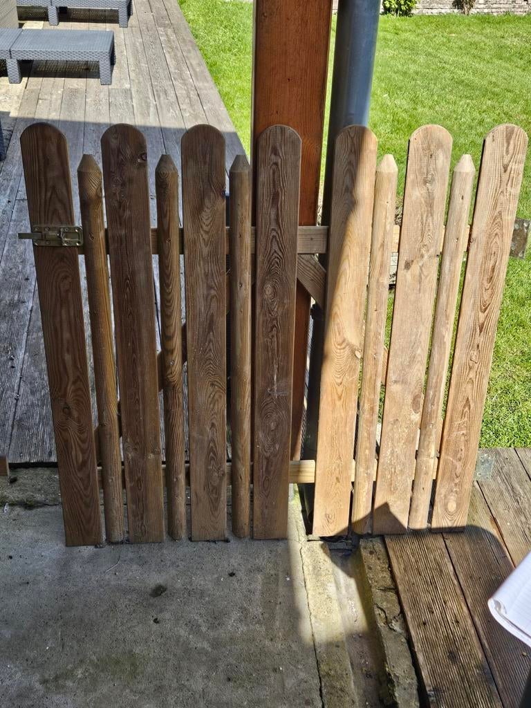 Portillon ou barrière  + Cloture en bois, Jardin & Terrasse, Enlèvement, Utilisé, Bois, 1 à 2 mètres