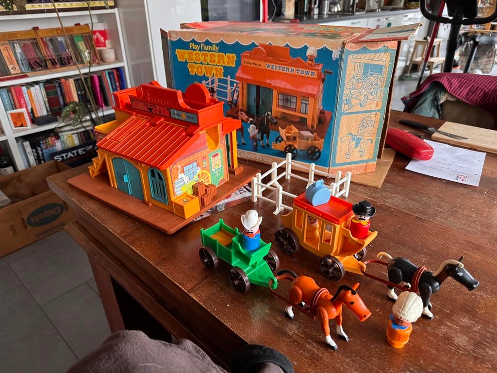 Western town western dorp fisher price 1982 te koop, Enlèvement ou Envoi, Utilisé