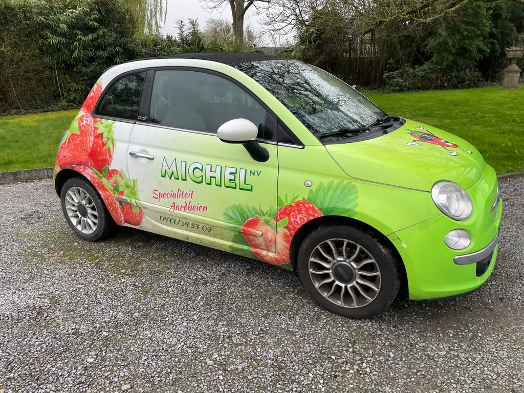 Fiat 500 Cabrio 2012 avec travail, Autos, Euro 5, 63 kW, Entreprise, Boîte manuelle