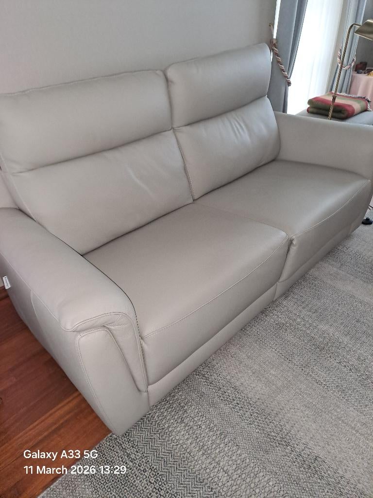 Lederen zetels, Huis en Inrichting, Zetels | Zetels, Ophalen, Zo goed als nieuw, Rechte bank, Leer