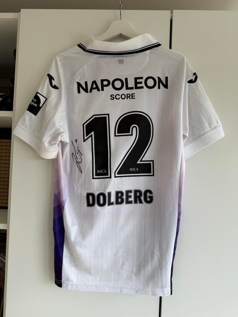 Match worn kasper dolberg rsca, Verzamelen, Ophalen of Verzenden, Zo goed als nieuw