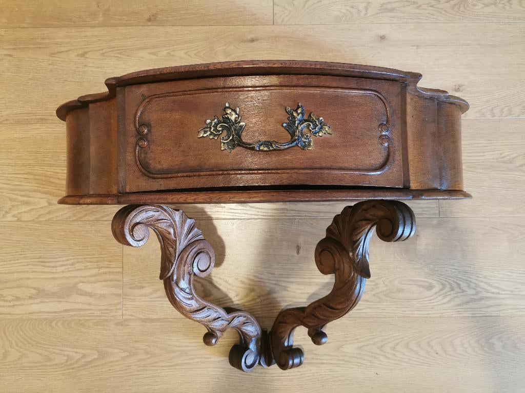 Antieke wandconsole met lade, Ophalen