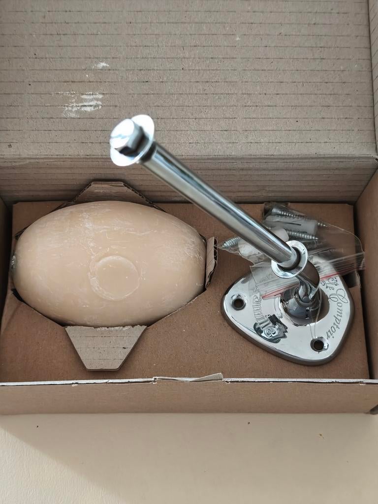 Savon rotatif pur végétal avec support métallique Art Déco, Envoi