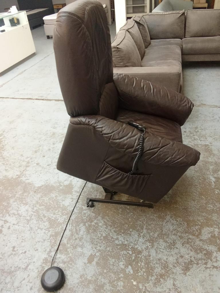 Fauteuil releveur électrique en cuir véritable, Enlèvement, Comme neuf, Cuir