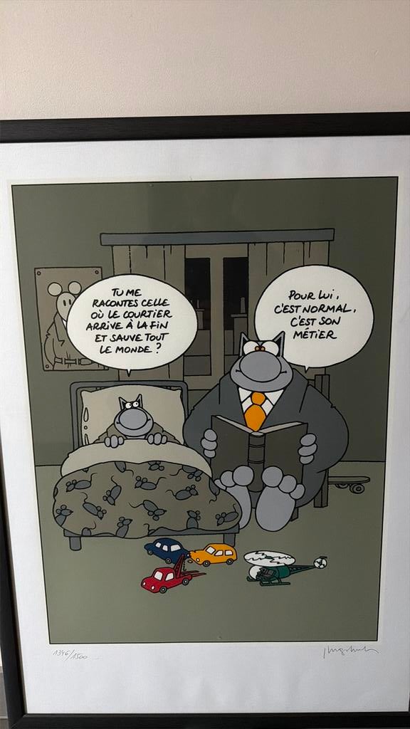 Signé Philippe Geluck « Le Chat », Antiquités & Art, Art | Lithographies & Sérigraphies, Enlèvement