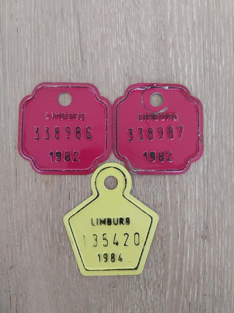 Fietsplaatjes 3x, Verzamelen, Overige Verzamelen, Ophalen, Gebruikt