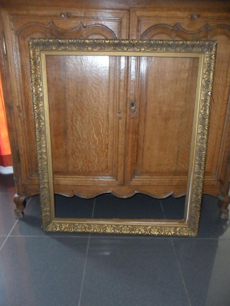 Grand cadre mouluré doré, Maison & Meubles, Enlèvement, Utilisé
