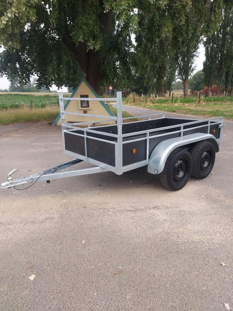 Nieuwe Dubbelas aanhangwagen 750kg Rijbewijs b, Ophalen of Verzenden, Zo goed als nieuw