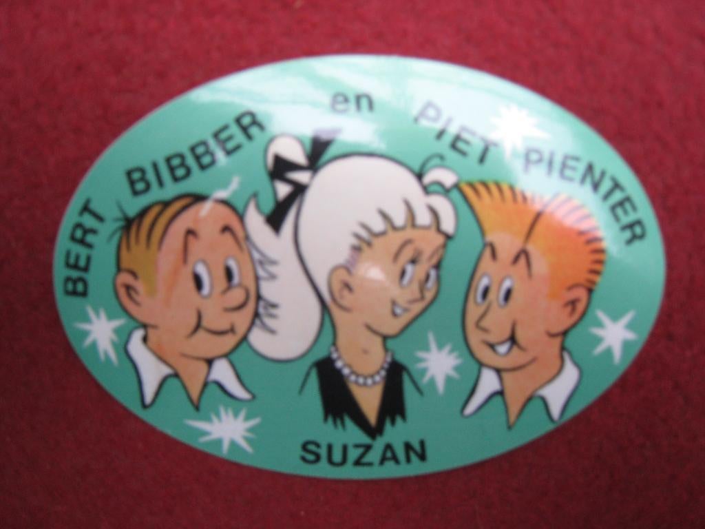 Strip Sticker Bert Bibber en Piet Pienter Suzan, Verzenden, Zo goed als nieuw, Strip of Tekenfilm