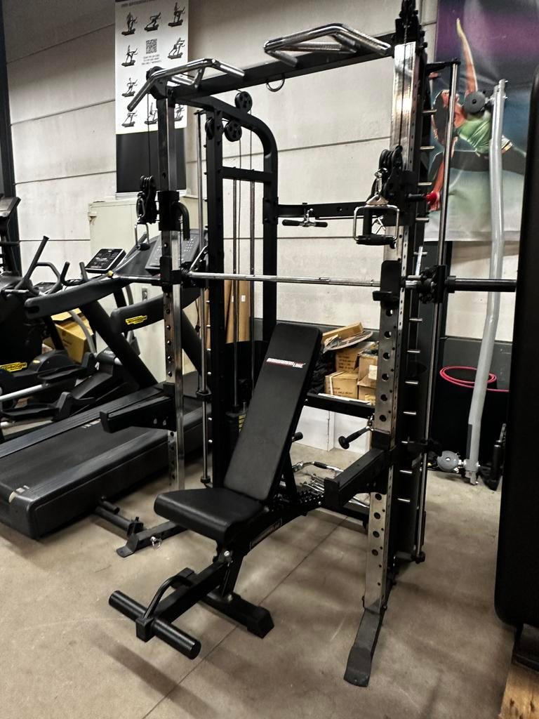 Barbarian Monstergym ,Smithmachine,Dual Pulley + Bankje, Sport en Fitness, Ophalen, Gebruikt