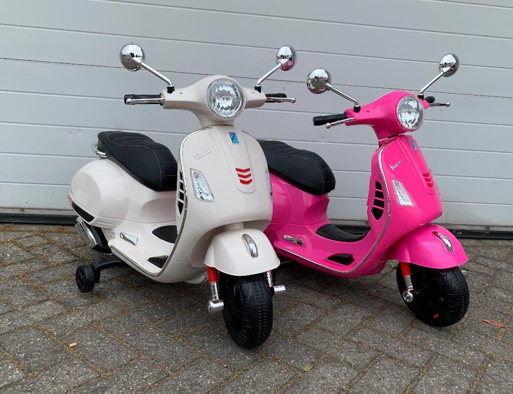 Vespa GTS Super 12v scooter wit Leer / MP3 / AUX verlichtin, Ophalen of Verzenden, Nieuw