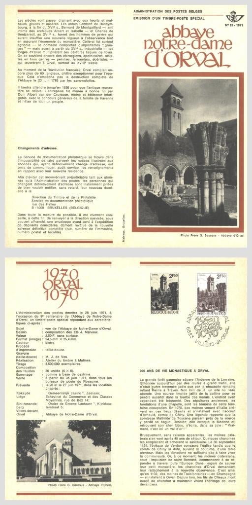 1971 Abdij Orval, Postzegels en Munten, Verzenden