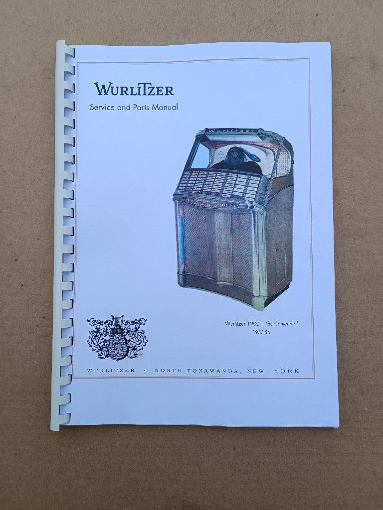 Service Manual: Wurlitzer 1900 (1956) jukebox Nieuw !!!, Verzenden, Wurlitzer