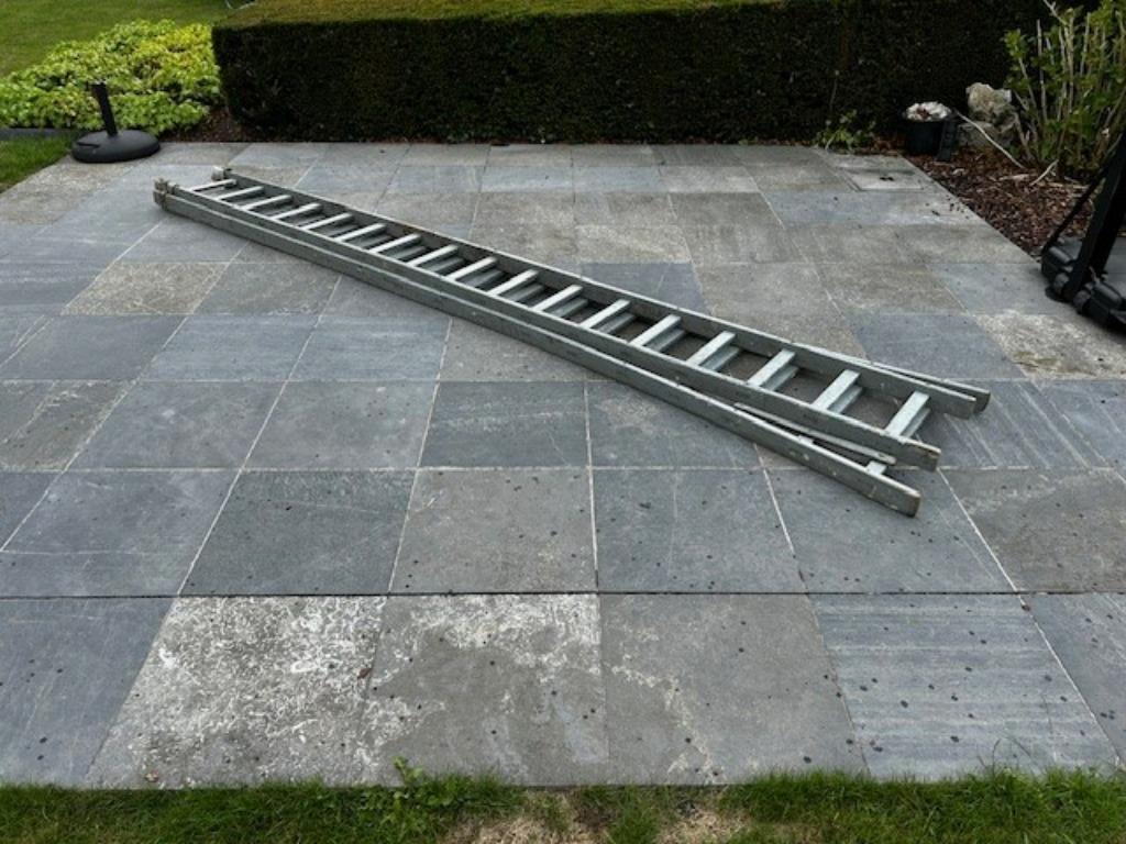 Houten ladder 2 x 17 treden, Ophalen, Gebruikt, Ladder, Opvouwbaar of Inschuifbaar
