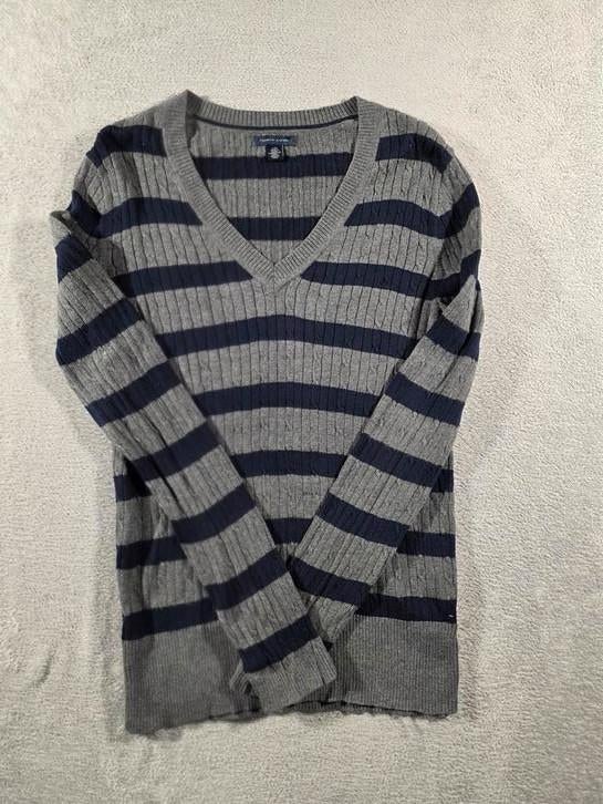Tommy hilfiger trui voor dames L gestreept grijs, Kleding | Dames, Overige Dameskleding, Ophalen of Verzenden