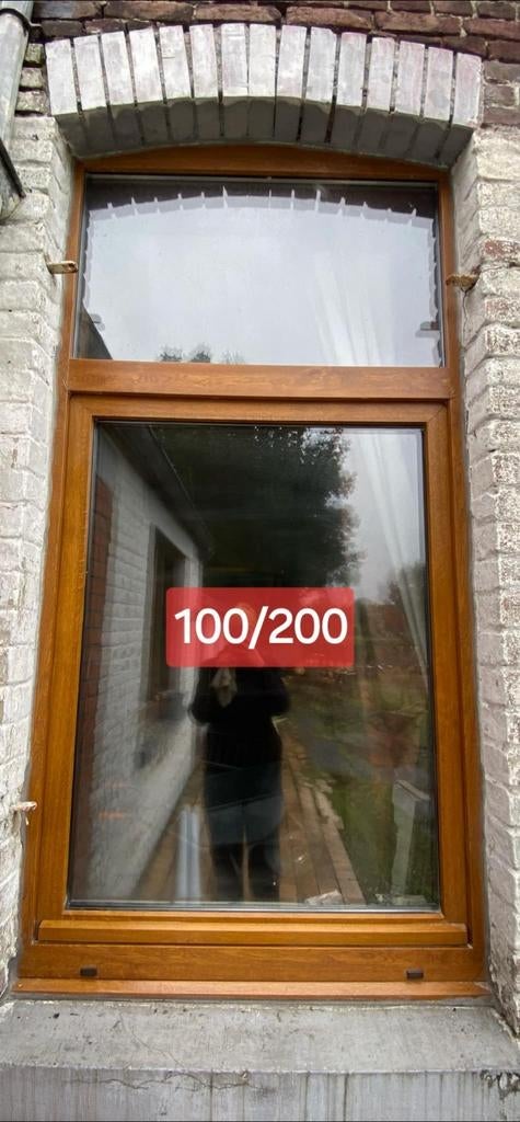 châssis PVC double vitrage, imitation bois, chêne clair., Bricolage & Construction, Châssis & Portes coulissantes, Utilisé, Châssis de fenêtre