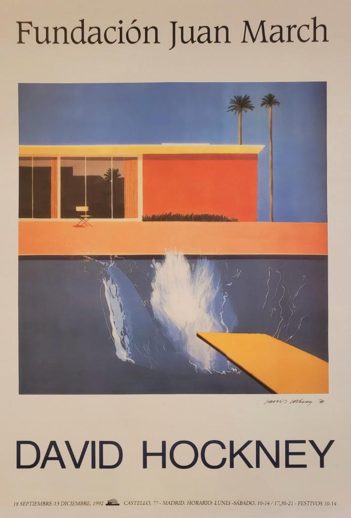 David Hockney - A bigger splash - Exhibitie-offset - 1992, Antiek en Kunst, Kunst | Litho's en Zeefdrukken, Verzenden
